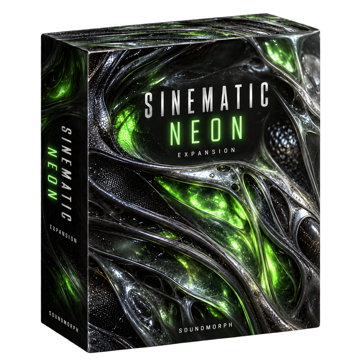 Sinematic Neon Expansion — Biocurrent angled box artwork — SoundMorph