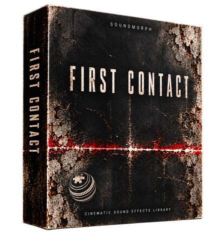 First Contact by SoundMorph — cinematic sound effects library, 3D box artwork