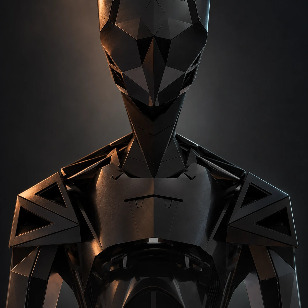 SoundMorph Robotic Lifeforms 2 robot in graphite metal with copper and cool edge lighting