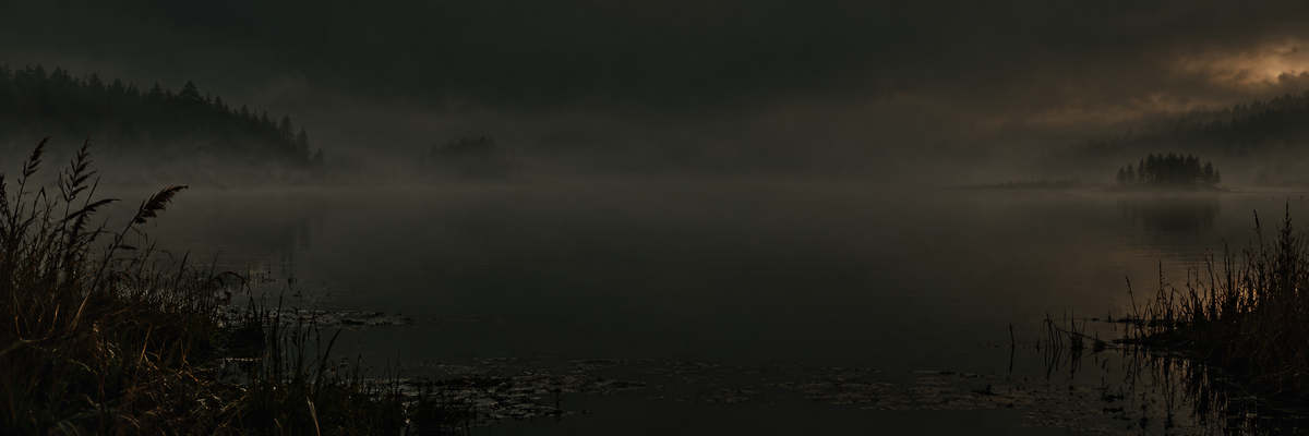 Atmospheric low fog marsh backdrop